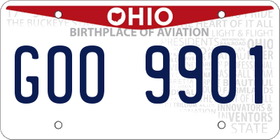 OH license plate GOO9901