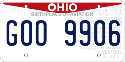OH license plate GOO9906