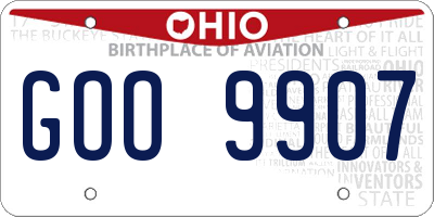OH license plate GOO9907
