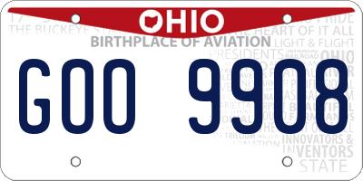OH license plate GOO9908