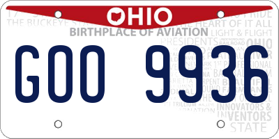 OH license plate GOO9936
