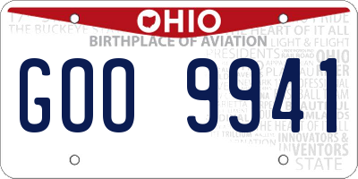 OH license plate GOO9941