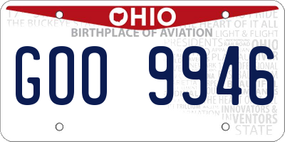 OH license plate GOO9946