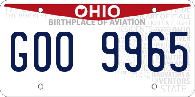 OH license plate GOO9965