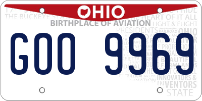 OH license plate GOO9969