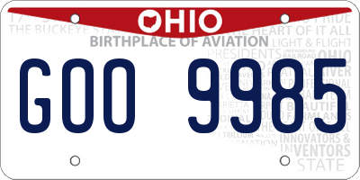 OH license plate GOO9985