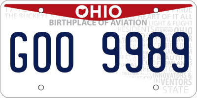 OH license plate GOO9989