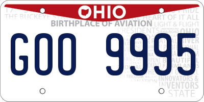 OH license plate GOO9995