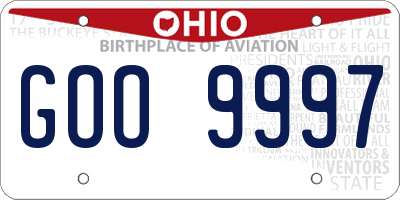 OH license plate GOO9997