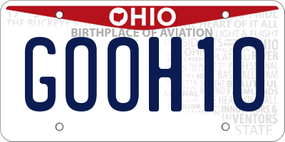 OH license plate GOOH10