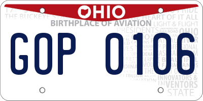 OH license plate GOP0106