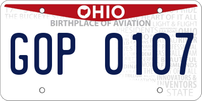 OH license plate GOP0107