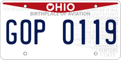 OH license plate GOP0119