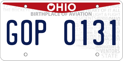 OH license plate GOP0131