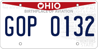 OH license plate GOP0132