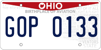 OH license plate GOP0133