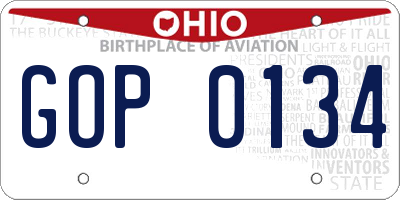 OH license plate GOP0134