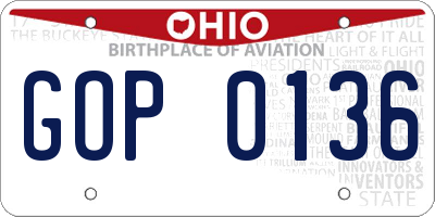 OH license plate GOP0136