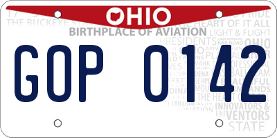 OH license plate GOP0142