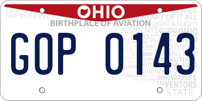 OH license plate GOP0143