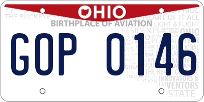 OH license plate GOP0146