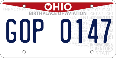 OH license plate GOP0147