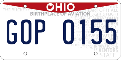 OH license plate GOP0155