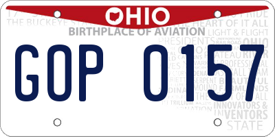 OH license plate GOP0157