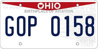 OH license plate GOP0158