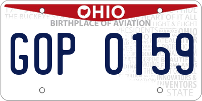 OH license plate GOP0159