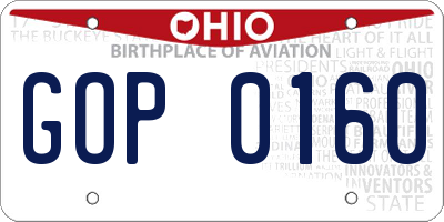 OH license plate GOP0160