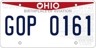 OH license plate GOP0161