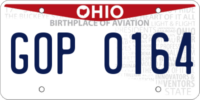 OH license plate GOP0164
