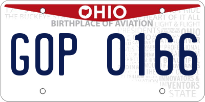 OH license plate GOP0166