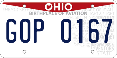 OH license plate GOP0167
