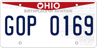 OH license plate GOP0169