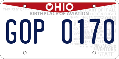 OH license plate GOP0170