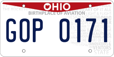 OH license plate GOP0171