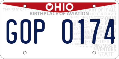 OH license plate GOP0174
