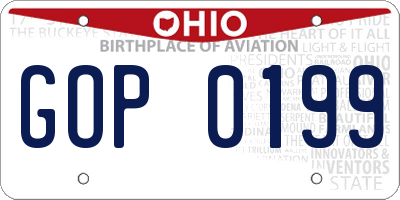 OH license plate GOP0199