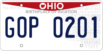 OH license plate GOP0201