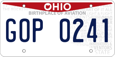 OH license plate GOP0241