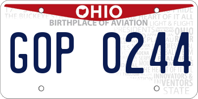OH license plate GOP0244