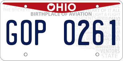 OH license plate GOP0261