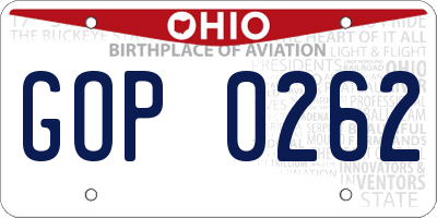 OH license plate GOP0262