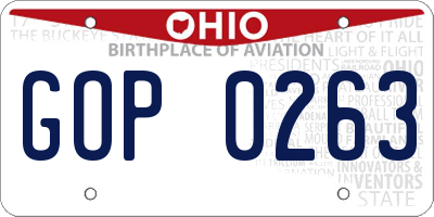 OH license plate GOP0263