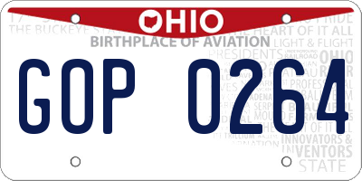 OH license plate GOP0264