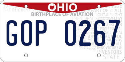 OH license plate GOP0267
