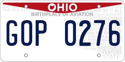 OH license plate GOP0276