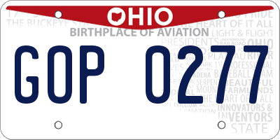 OH license plate GOP0277